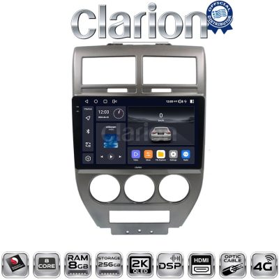 CLARION GL75251 Οθόνη OEM Multimedia Αυτοκινήτου για JEEP COMPASS 2007>2011 (CarPlay/AndroidAuto/BT/GPS/WIFI/GPRS)