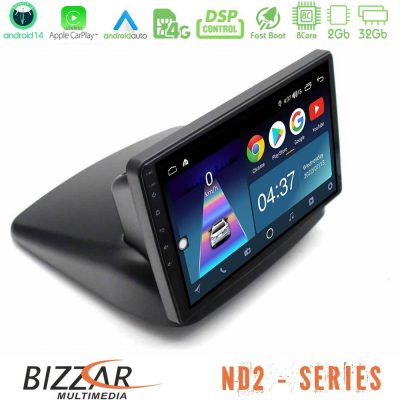 Bizzar ND2 Series 8Core Android14 2+32GB  Fiat Doblo 2002-2009 Navigation Multimedia Tablet 9" Με Carplay & Android Auto