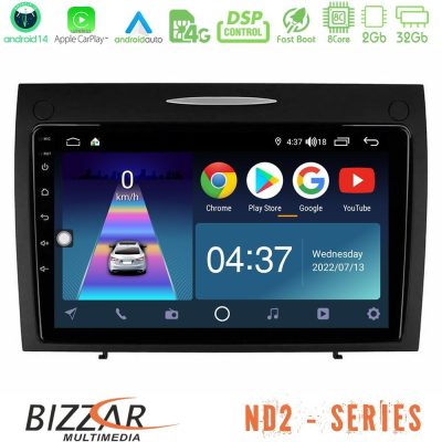 Bizzar ND2 Series 8Core Android14 2+32GB  Mercedes SLK Class Navigation Multimedia Tablet 9" Με Carplay & Android Auto