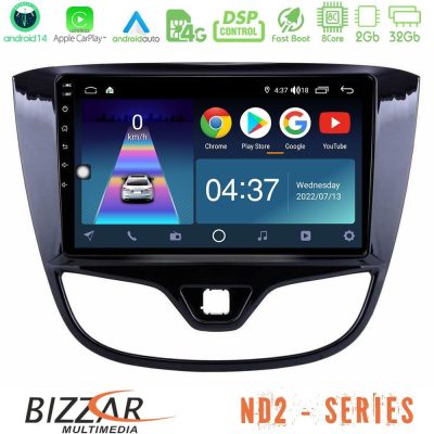 Bizzar ND2 Series 8Core Android14 2+32GB  Opel Karl 2017-2019 Navigation Multimedia Tablet 9" Με Carplay & Android Auto