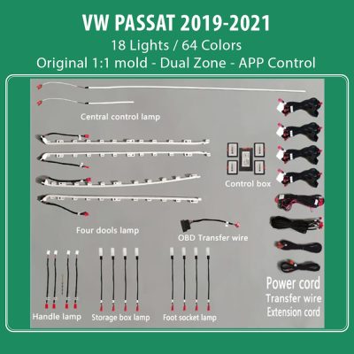 DIQ AMBIENT VW PASSAT III (Digital iQ Ambient Light VW Passat mod.2019-2023, 18 Lights)