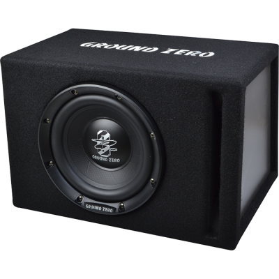 150 Watt RMS
Passive vented enclosure including 8″ IRIDIUM subwoofer with EFP front bass channel and angled rear wall

8″ vented subwoofer loaded enclosure
Subwoofer GZIW 200X
Front vented
Wooden enclosure
Push terminal