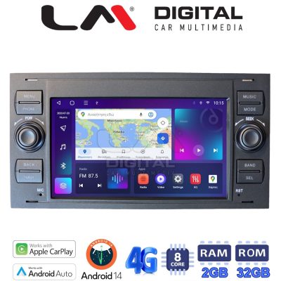 LM Digital - LM E8140 GPS Οθόνη OEM Multimedia Αυτοκινήτου για Ford Fiesta 2006 > 2008 (CarPlay/AndroidAuto/BT/GPS/WIFI/GPRS)