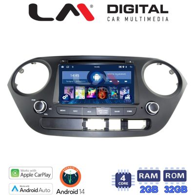 LM Digital - LM N4406 GPS Οθόνη OEM Multimedia Αυτοκινήτου για Hyundai I10 2014-2016 (CarPlay/AndroidAuto/BT/GPS/WIFI)