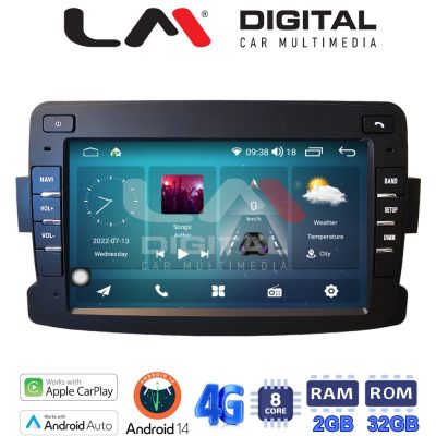 LM Digital - LM R8157 GPS Οθόνη OEM Multimedia Αυτοκινήτου για Dacia Duster, Logan, Sandero, Renault Captur (CarPlay/AndroidAuto/BT/GPS/WIFI/GPRS)