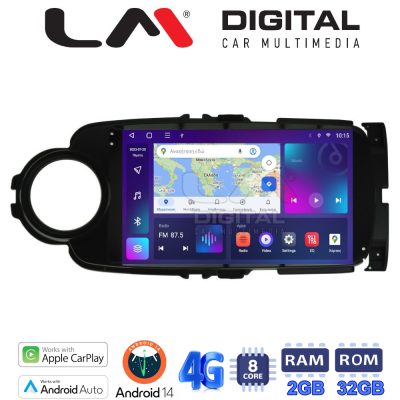 LM Digital - LM ZR8454B GPS Οθόνη OEM Multimedia Αυτοκινήτου για Toyota Yaris 2015 > 2019 (CarPlay/AndroidAuto/BT/GPS/WIFI/GPRS)