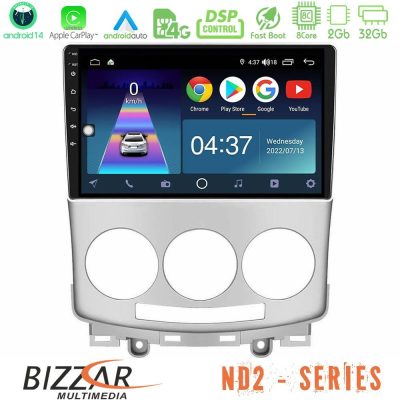 Bizzar ND2 Series 8Core Android14 2+32GB  Mazda 5 2004-2010 Navigation Multimedia Tablet 9″ Με Carplay & Android Auto
