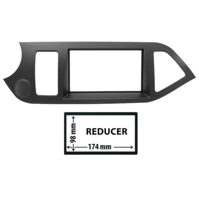 Πρόσοψη 2DIN με φρυδάκι για Kia Picanto 2011> – Χρώμα Ανθρακί