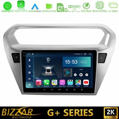 Bizzar G+ Series Citroen C-Elysee / Peugeot 301 8Core Android12 6+128GB Navigation Multimedia Tablet 9"