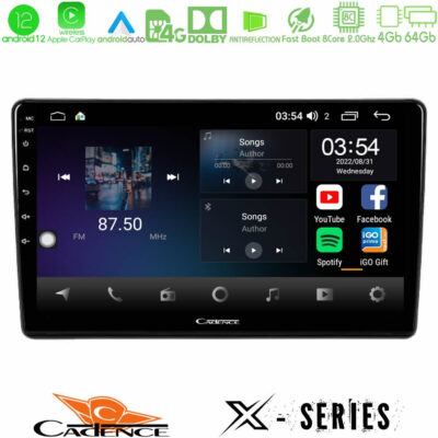 Cadence X Series Peugeot Partner / Citroen Berlingo 2008-2018 8Core Android12 4+64GB Navigation Multimedia Tablet 9"