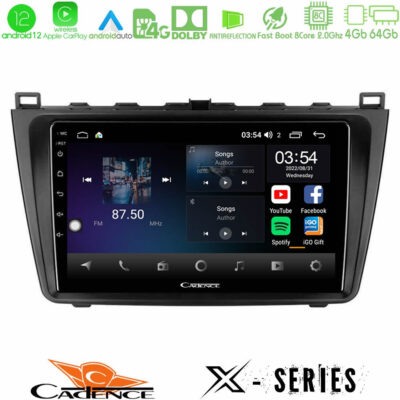 Cadence X Series Mazda 6 2008-2012 8core Android12 4+64GB Navigation Multimedia Tablet 9"