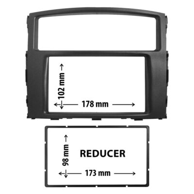Πρόσοψη 2DIN με φρυδάκι για Mitsubishi Pajero IV 2007>2014 – Χρώμα Μαύρο