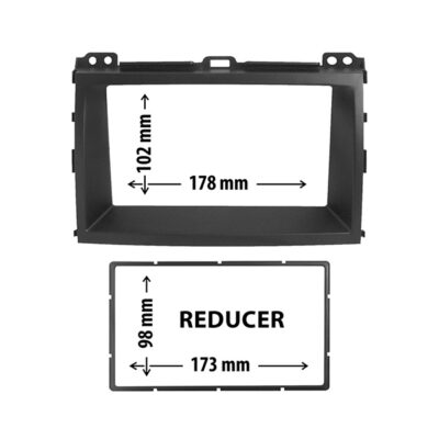 Πρόσοψη 2DIN με φρυδάκι για Lexus GX 470 2003>2009 - Toyota Land Cruiser J120, J125, Prado 2007> – Χρώμα Μαύρο