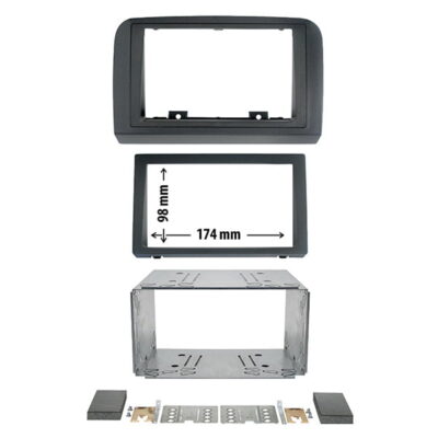 Kit Πρόσοψης 2DIN Fiat Croma 2005>2011 με εξαρτήματα στερέωσης – Χρώμα Μαύρο