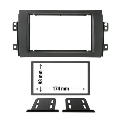 Πρόσοψη 2DIN Fiat Sedici 2006>2014 & Suzuki Sx4 2005> με πλαίσιο και εξαρτήματα στερέωσης – Χρώμα Μαύρο