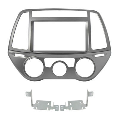 Πρόσοψη 2DIN με εξαρτήματα στερέωσης για Hyundai i20 2012>2014– Χρώμα Μεταλλικό Γκρι